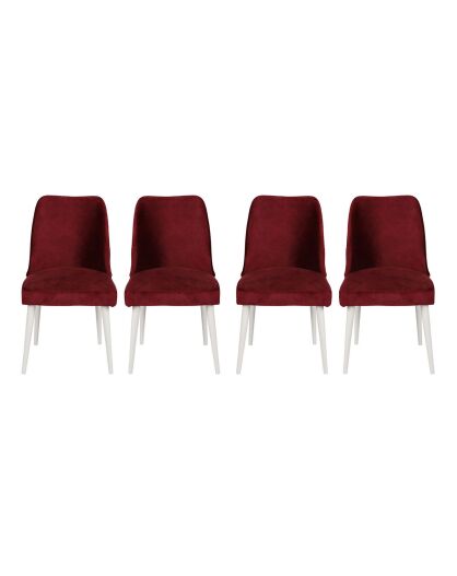 4 Chaises Nova rouge/blanc - 50x90x49 cm