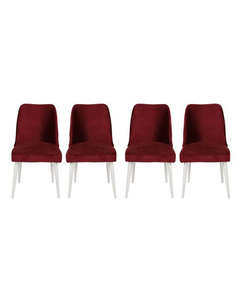 4 Chaises Nova rouge/blanc - 50x90x49 cm