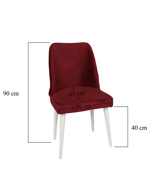 4 Chaises Nova rouge/blanc - 50x90x49 cm
