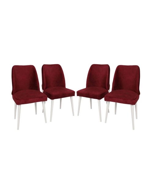 4 Chaises Nova rouge/blanc - 50x90x49 cm