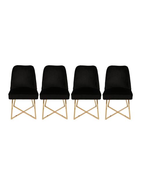 4 Chaises Madrid noires - 50x90x49 cm