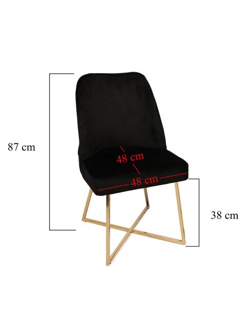 4 Chaises Madrid noires - 50x90x49 cm