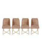 4 Chaises Madrid marron - 50x90x49 cm