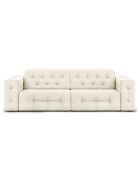 Canapé Velours Aldo 3 Places beige clair - 204x102x70 cm