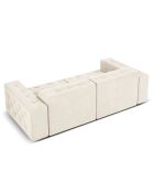 Canapé Velours Aldo 3 Places beige clair - 204x102x70 cm