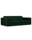 Canapé Velours Aldo 3 Places vert bouteille - 204x102x70 cm