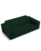 Canapé Velours Aldo 3 Places vert bouteille - 204x102x70 cm