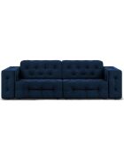 Canapé Velours Aldo 3 Places bleu roi - 204x102x70 cm