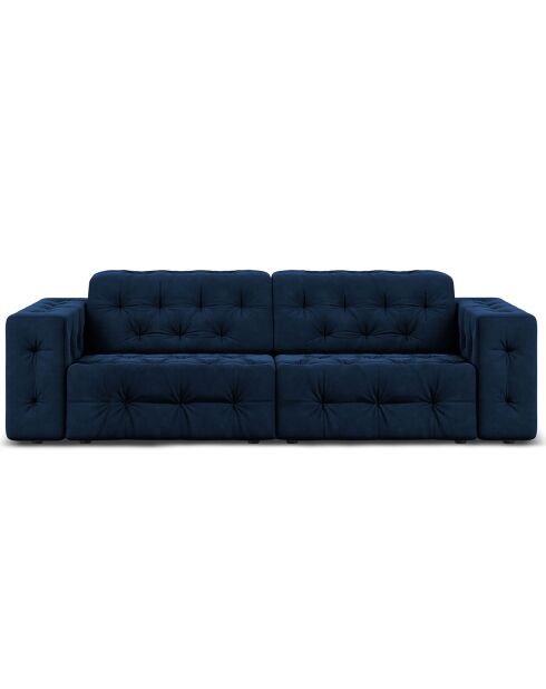 Canapé Velours Aldo 3 Places bleu roi - 204x102x70 cm