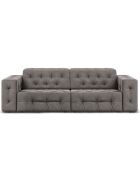 Canapé Velours Aldo 3 Places gris clair - 204x102x70 cm