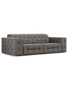 Canapé Velours Aldo 3 Places gris clair - 204x102x70 cm