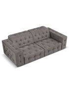 Canapé Velours Aldo 3 Places gris clair - 204x102x70 cm
