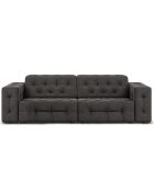 Canapé Velours Aldo 3 Places gris foncé - 204x102x70 cm