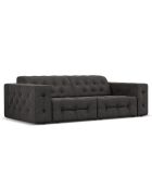 Canapé Velours Aldo 3 Places gris foncé - 204x102x70 cm