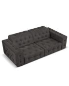Canapé Velours Aldo 3 Places gris foncé - 204x102x70 cm