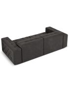 Canapé Velours Aldo 3 Places gris foncé - 204x102x70 cm