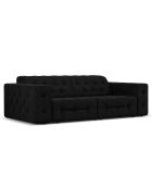 Canapé Velours Aldo 3 Places noir - 204x102x70 cm