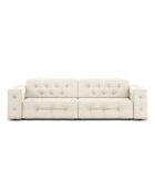 Canapé Velours Aldo 4 Places beige clair - 244x102x70 cm