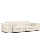 Canapé Velours Aldo 4 Places beige clair - 244x102x70 cm