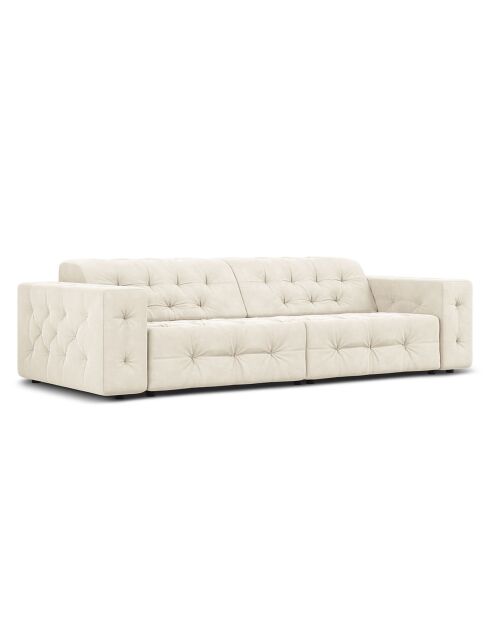 Canapé Velours Aldo 4 Places beige clair - 244x102x70 cm