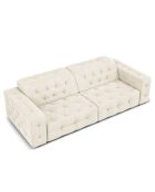 Canapé Velours Aldo 4 Places beige clair - 244x102x70 cm