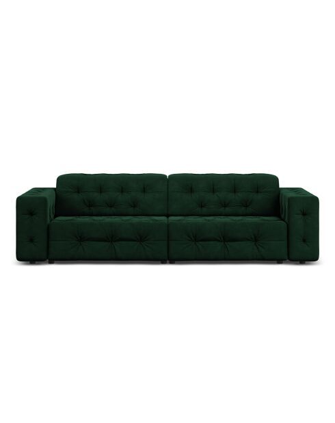 Canapé Velours Aldo 4 Places vert bouteille - 244x102x70 cm