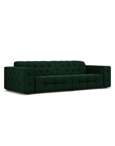 Canapé Velours Aldo 4 Places vert bouteille - 244x102x70 cm
