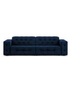 Canapé Velours Aldo 4 Places bleu roi - 244x102x70 cm