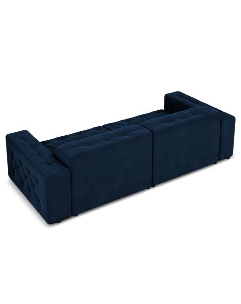 Canapé Velours Aldo 4 Places bleu roi - 244x102x70 cm