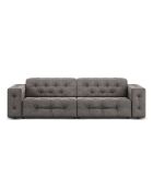 Canapé Velours Aldo 4 Places gris clair - 244x102x70 cm