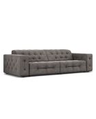 Canapé Velours Aldo 4 Places gris clair - 244x102x70 cm