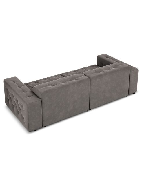 Canapé Velours Aldo 4 Places gris clair - 244x102x70 cm