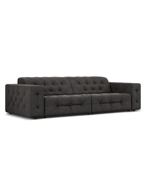 Canapé Velours Aldo 4 Places gris foncé - 244x102x70 cm