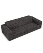 Canapé Velours Aldo 4 Places gris foncé - 244x102x70 cm
