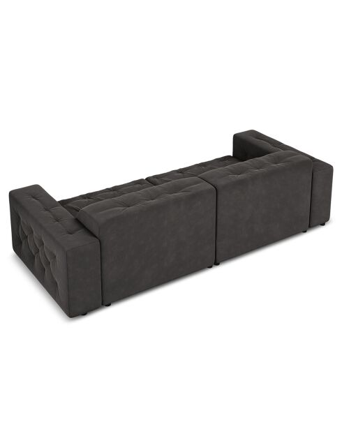 Canapé Velours Aldo 4 Places gris foncé - 244x102x70 cm