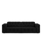 Canapé Velours Aldo 4 Places noir - 244x102x70 cm