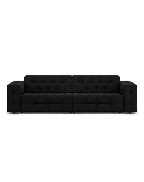 Canapé Velours Aldo 4 Places noir - 244x102x70 cm