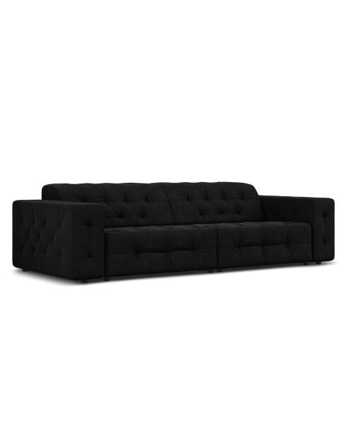 Canapé Velours Aldo 4 Places noir - 244x102x70 cm