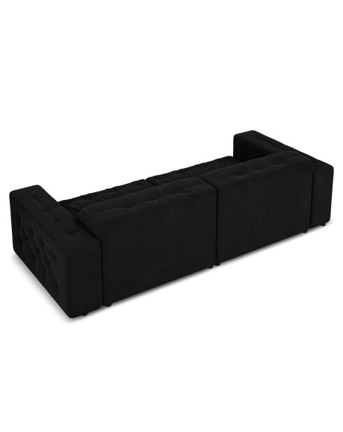 Canapé Velours Aldo 4 Places noir - 244x102x70 cm