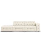 Canapé Gauche Velours Aldo 3 Places beige clair - 262x102x70 cm