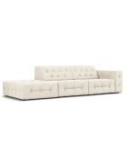 Canapé Gauche Velours Aldo 3 Places beige clair - 262x102x70 cm