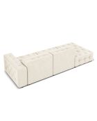 Canapé Gauche Velours Aldo 3 Places beige clair - 262x102x70 cm