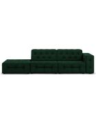 Canapé Gauche Velours Aldo 3 Places vert bouteille - 262x102x70 cm