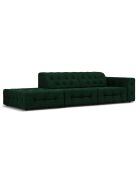 Canapé Gauche Velours Aldo 3 Places vert bouteille - 262x102x70 cm