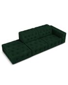 Canapé Gauche Velours Aldo 3 Places vert bouteille - 262x102x70 cm