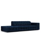 Canapé Gauche Velours Aldo 3 Places bleu roi - 262x102x70 cm