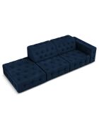 Canapé Gauche Velours Aldo 3 Places bleu roi - 262x102x70 cm