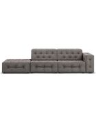 Canapé Gauche Velours Aldo 3 Places gris clair - 262x102x70 cm
