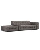 Canapé Gauche Velours Aldo 3 Places gris clair - 262x102x70 cm