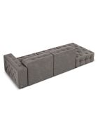 Canapé Gauche Velours Aldo 3 Places gris clair - 262x102x70 cm